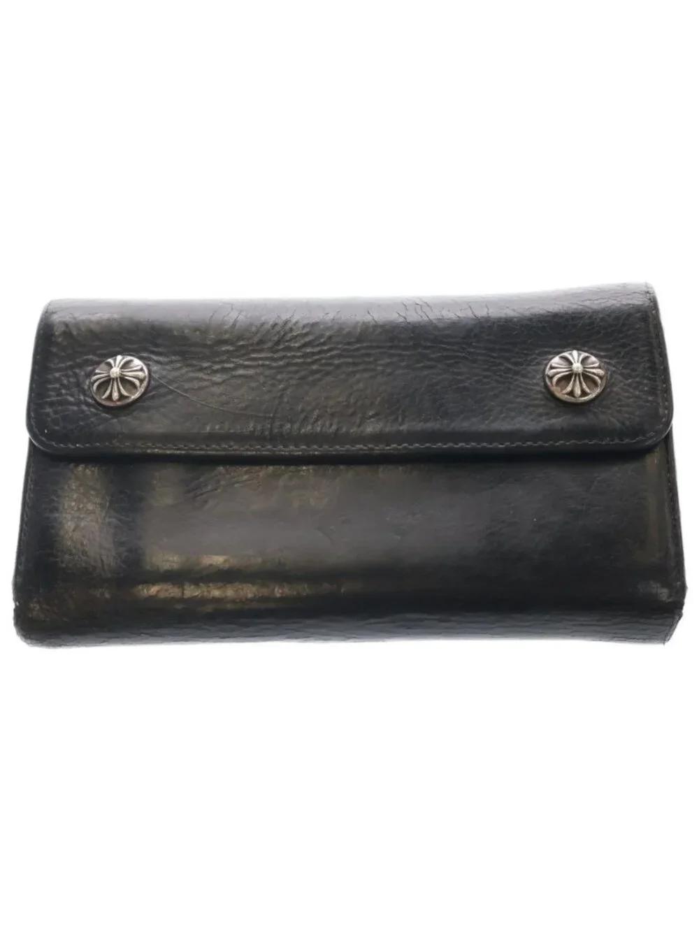 Chrome Hearts Wave Leather Wallet Black